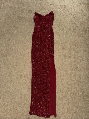 oh polly red glitter dress Rent Oh Polly Domblans Embellished Frill Mini Dress in Red